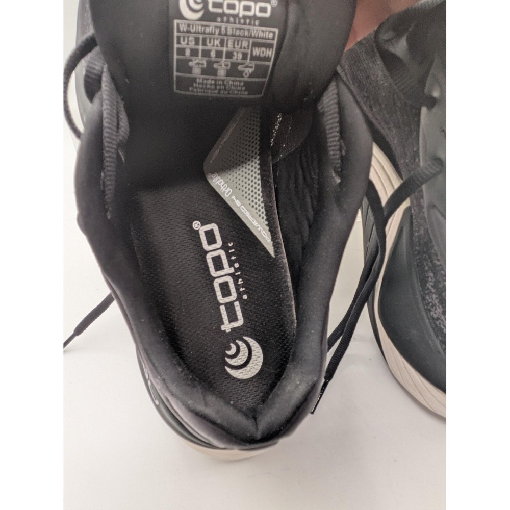 Topo Athletic Ultrafly 5 Shoes Womens Size 8 Black Mesh Lace Up Running Sneakers - Picture 8 of 9